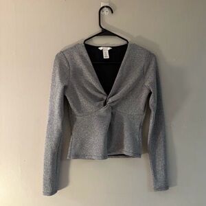 H&M Silver Long Sleeve Top